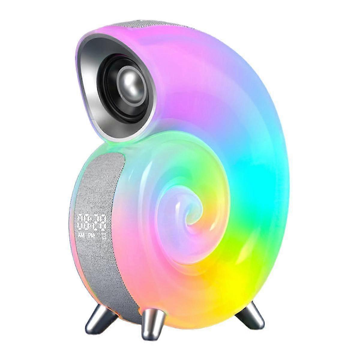 Conch Led Night Light Rgb Sunrise Bedside Lamp With Stereo Bluetooth Speaker Colorful Music Rhythm Light App Control