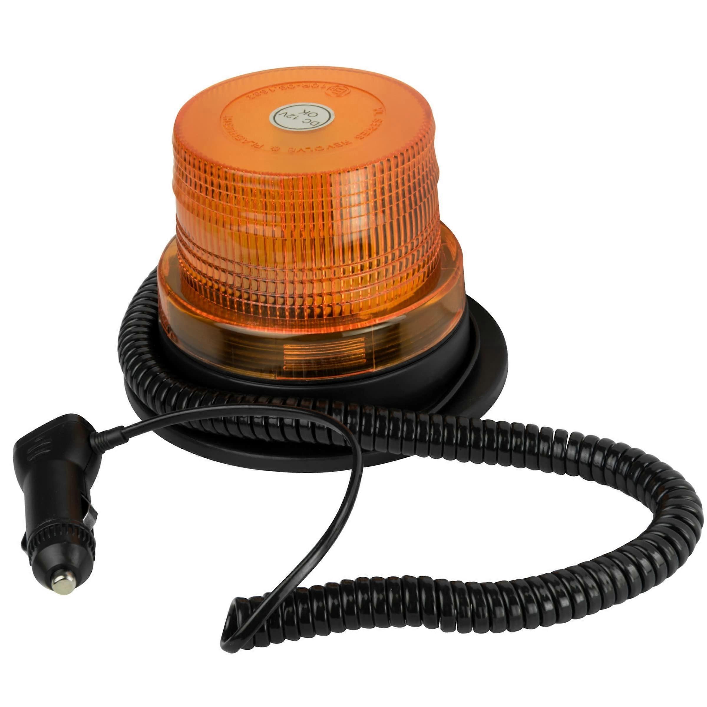 195C48AW Amber LED Strobe Beacon with Magnetic Base, 12V, Weatherproof, High Visibility Light for Vehicles