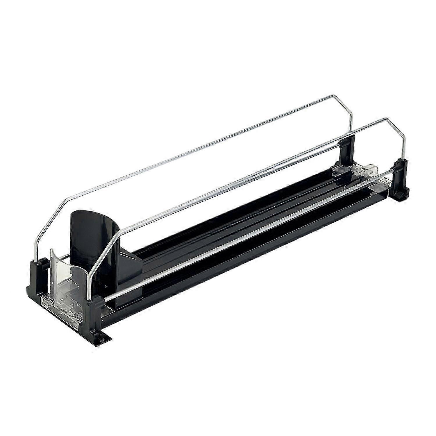 Drink Organizer Refrigerator Beverage Storage Box with Automatic Pusher Glide Adjustable Arc-Shaped