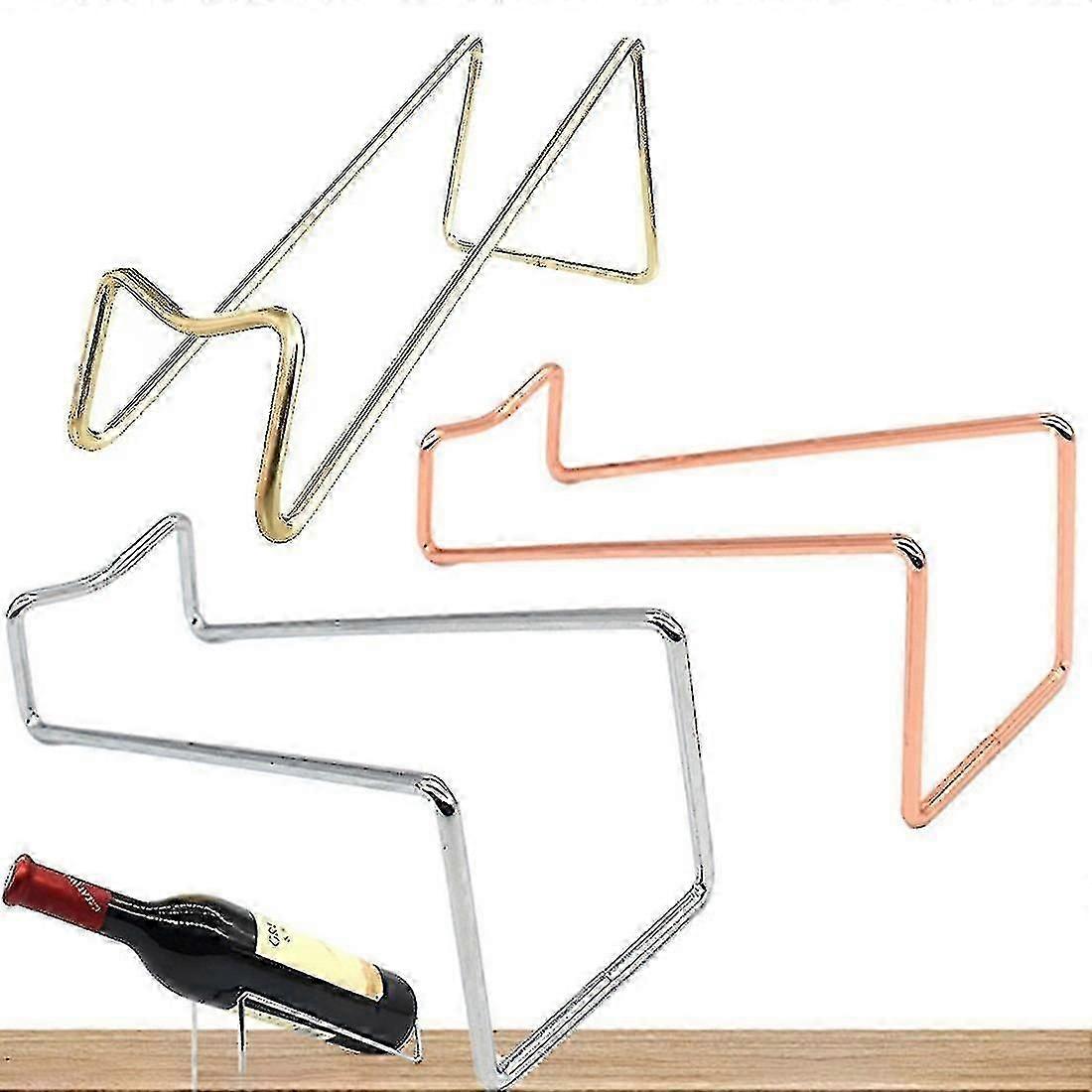 Creative Red Wine Stand Simple Stainless Steel Wine Rack Single Wine Bottle Display Holder For Home Store Nice Processed 3pcs