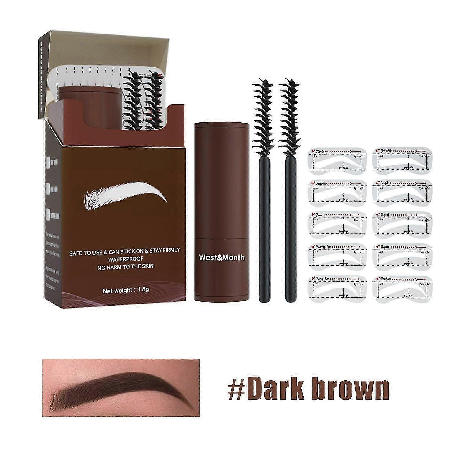 West & Month Eyebrow Stamp Powder Lazy Eyebrow Print Not Smudge Durable Waterproof And Sweatproof Smear-Proof Makeup Eyebrow Suit