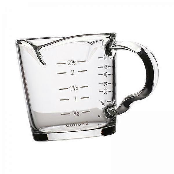 2 Espresso Glass, Double Spouts Measuring Triple Pitcher,