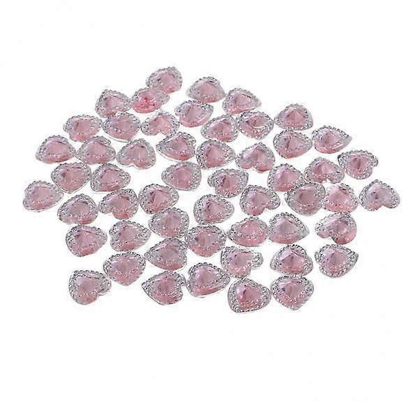 4x 50pcs Vintage Charm Buttons Double Heart Shape Resin Pendant