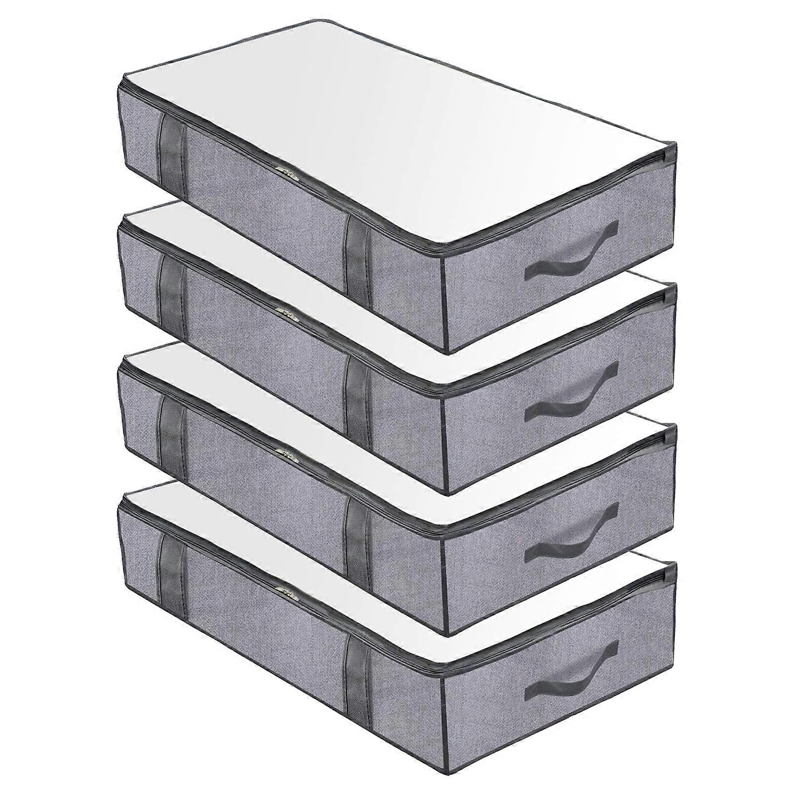 Pack of 4 Spacious Under Bed Storage Containers Practical Fabric Under Bed Storage for Comforters, Pillows, and Linens