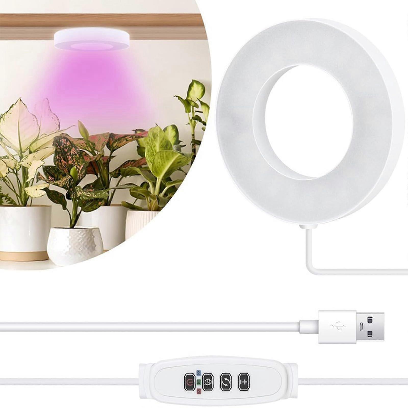 LED Grow Light with Timer for Indoor Plants, Full Spectrum Lamp for Vegetables and Flowers, Adjustable Brightness and Energy Efficient
