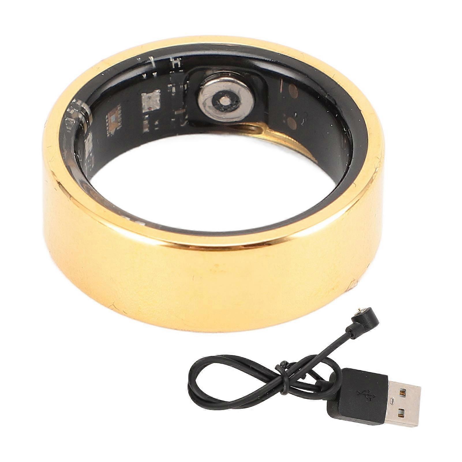 Smart Health Tracker Ring, Sports Modes, Distance, Calories, Exercise Monitoring, IP67 Water Resistance, Sleep, Fitness, Gold Ring 12