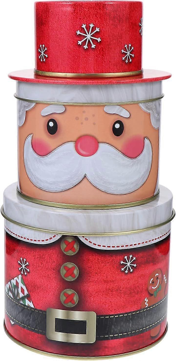 Julekagedåser Julemanden Snemand Rensdyr Nøddeknækkeren Cookie Krukker Juleslikdåser Kiks Dåse10cm*21cm