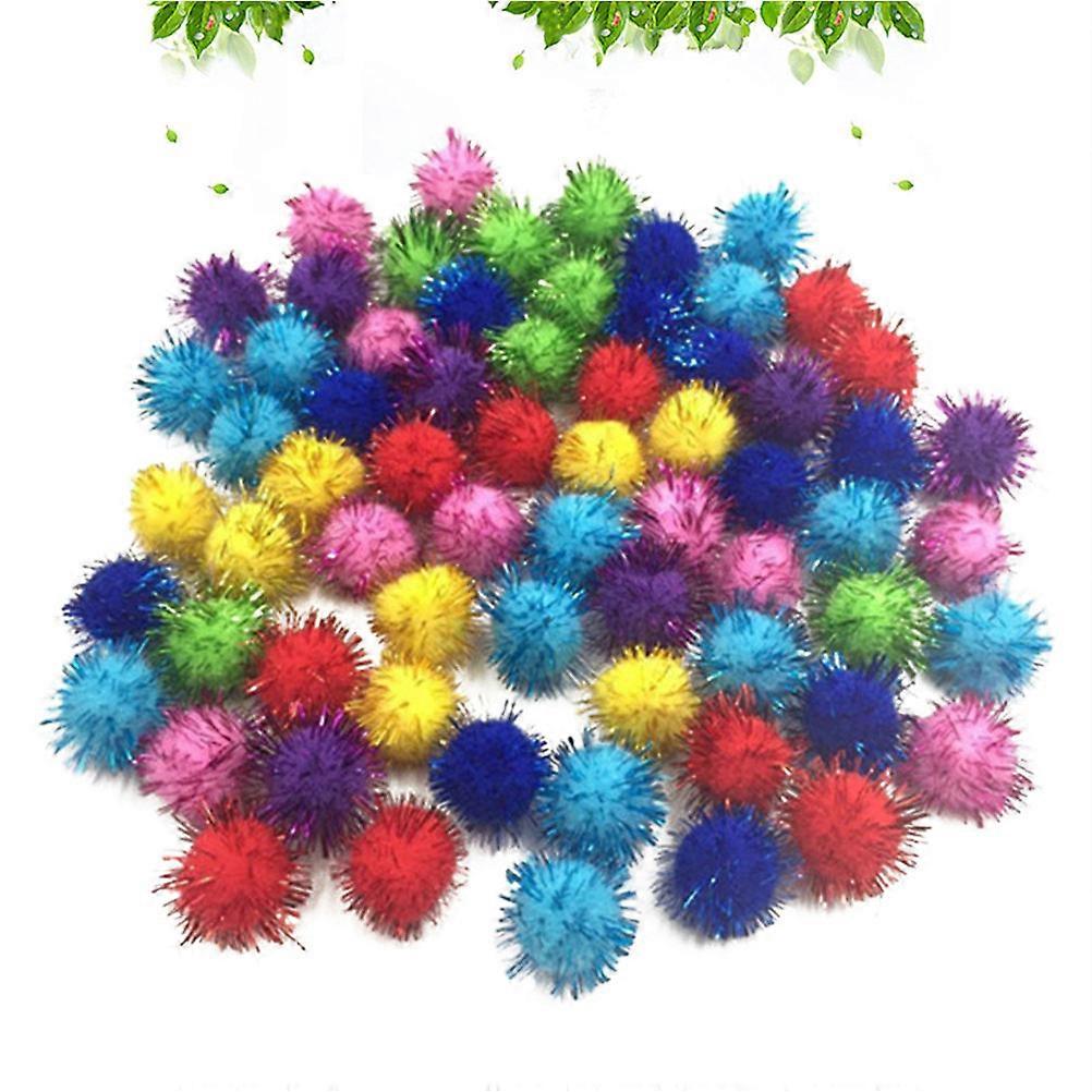 200pcs Assorted Sparkle Glitter Pom Pom Balls for DIY Crafts, Home Decoration, and Holiday Projects – Fuzzy Tinsel Balls for Creative Fun