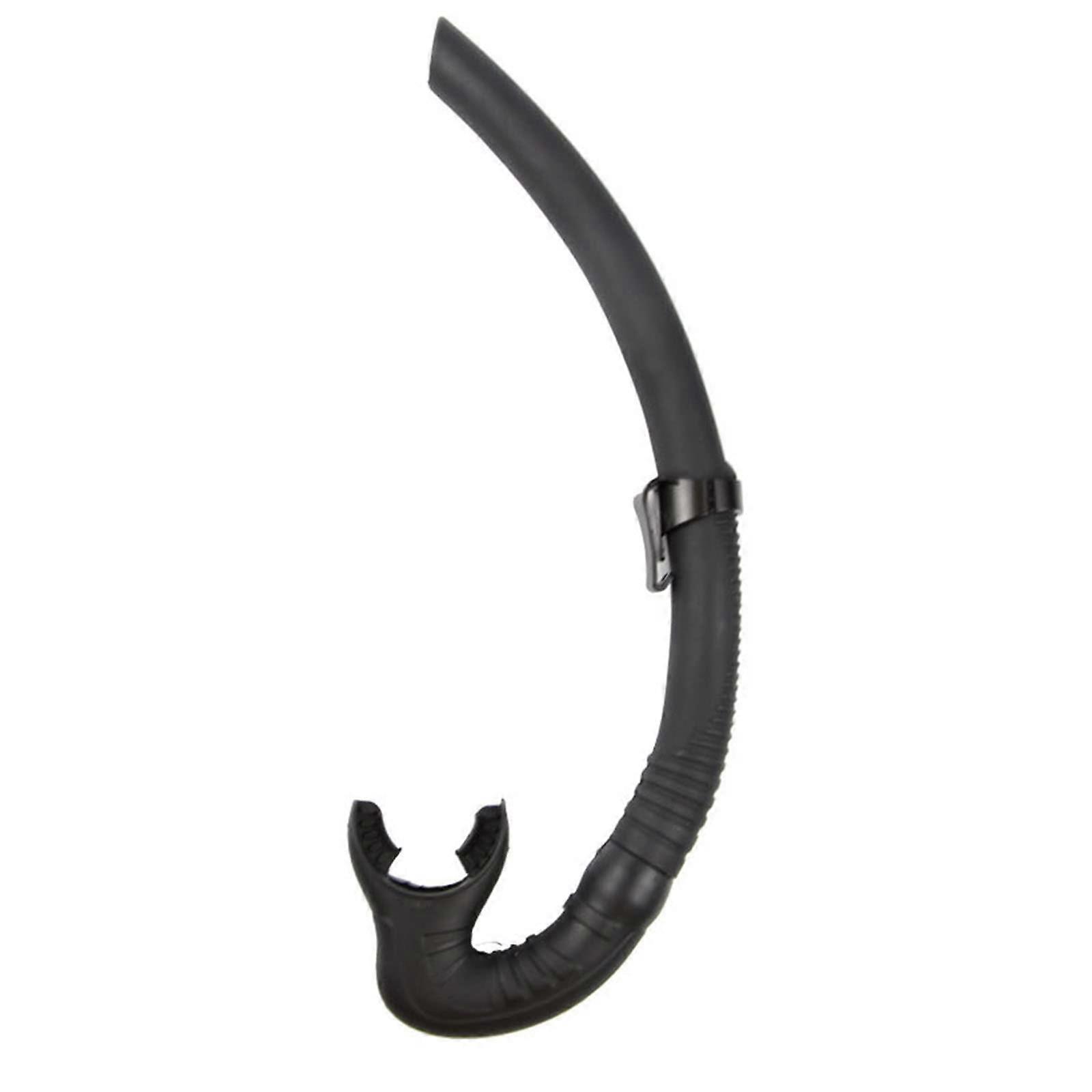 Dry Top Snorkel With Comfortable Mouthpiece, One-Way Valve, Black, For Pool And Open Water, Lap Swimming
