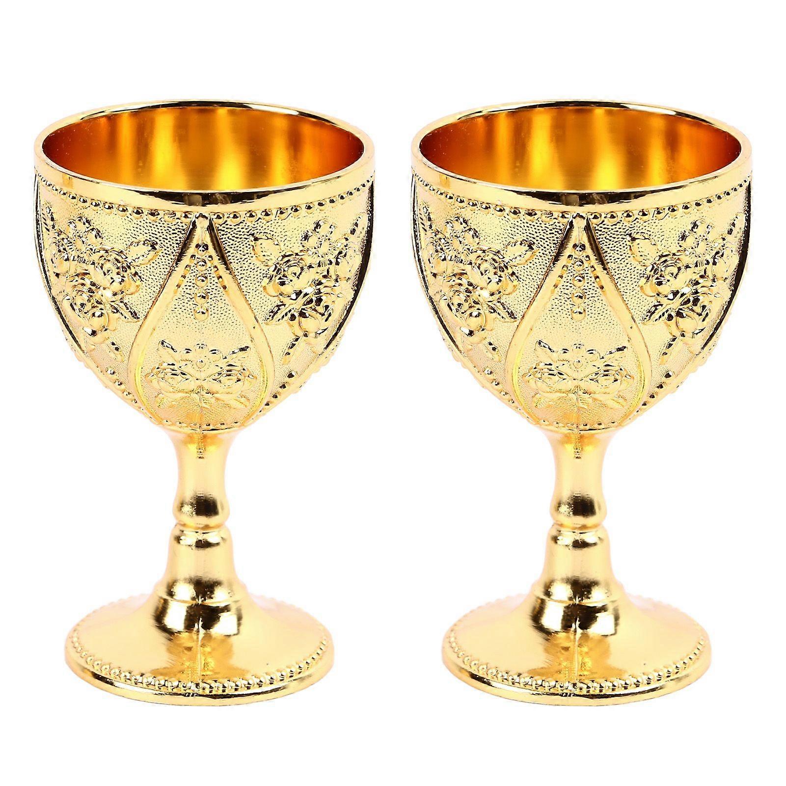 2025 Latest Model  2 Pcs Wine Glass Exquisite 3D Relief Rose Flower Pattern