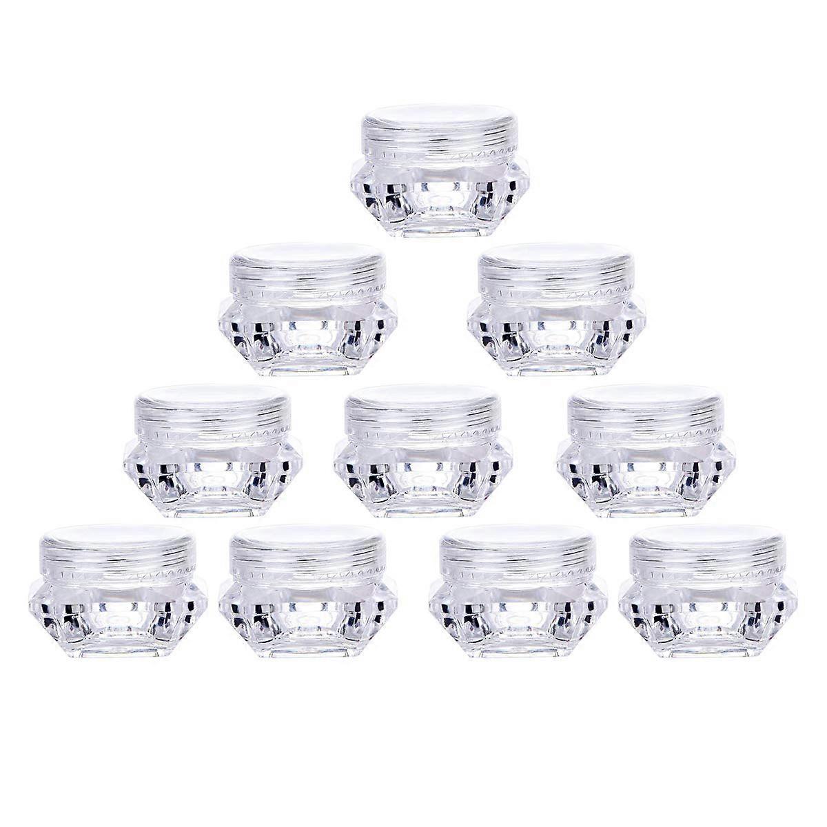 100Pcs Clear Refillable Empty DIY Cosmetic Pot Jars Diamond-Shape Vials Sample Bottles For Eye Shadow Travel-Size 3G
