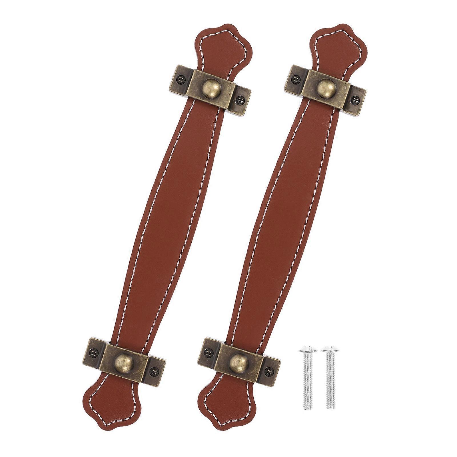 Furniture Handle 2Pcs Brown Drawer Pulls for Door Use with Easy Installation