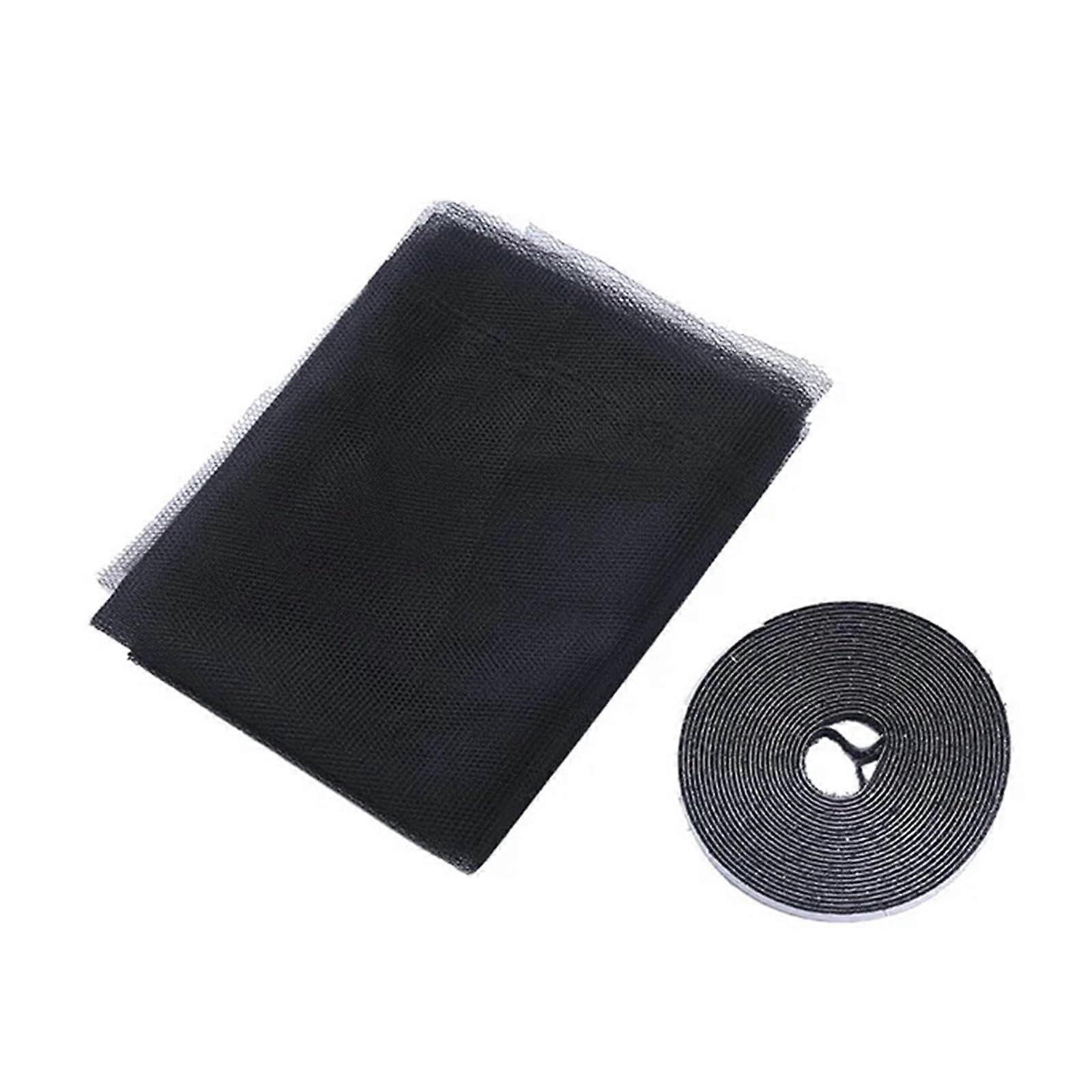 1/2/3 Pieces Window Mosquito Net SelfAdhesive Anti Mosquito Door Mesh (1 Piece Black, 1.3m x 1.5m)