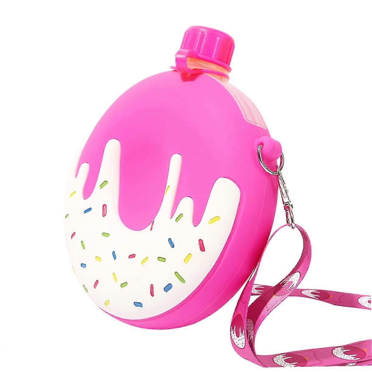 Doughnut Water Bottle 1 Piece Portable Drinking Bottle PP Rosy Reusable Kettle Bicycle Water Cup 500ml Capacity