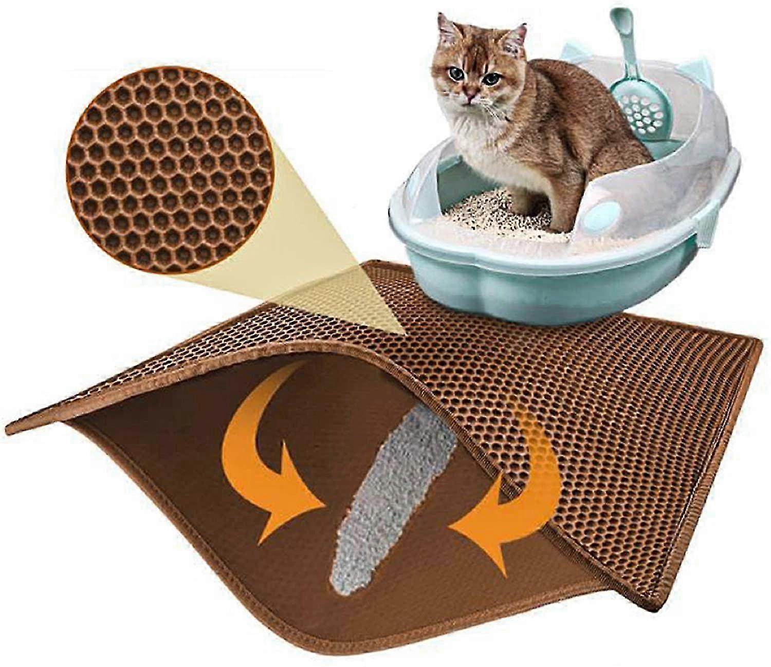 Litter Tray Large Size, Double Layer, Waterproof and Washable EVA Material