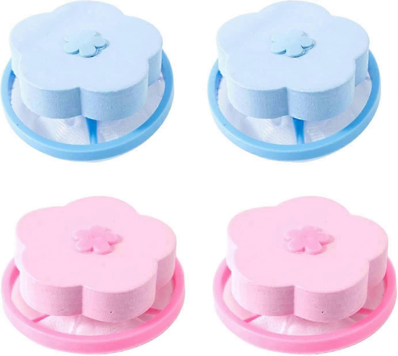 4 Pcs Washing Machine Hair Catchers Reusable Washing Machine Filter Bags Shape Floating Lint Mesh Bags