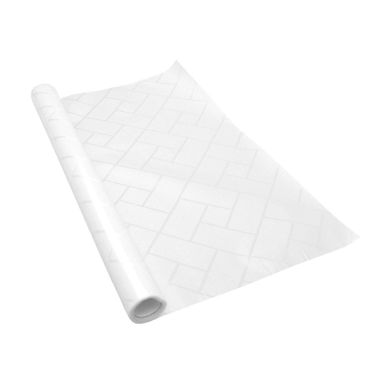 Privacy Protection Window Sticker Oblique Grid Home Office Use 200x45 Cm White PVC Material Static Cling 1Set