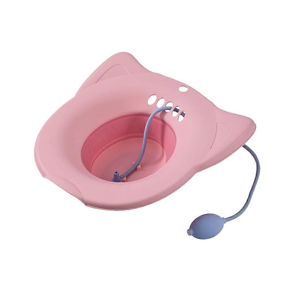 Sturdy Sitz Bath Toilet Seat Home Use Pink 42X32cm Comfortable Seating 1 Set