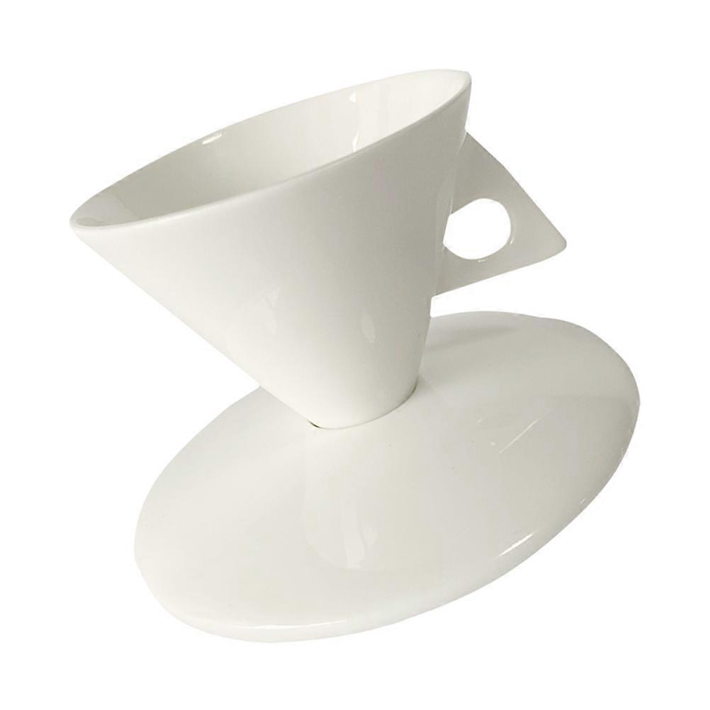 1 Set Elegant White Ceramic Coffee Cup with Saucer Safe & Practical Porcelain Mug for Daily Coffee, Tea, Milk, and Juice Use