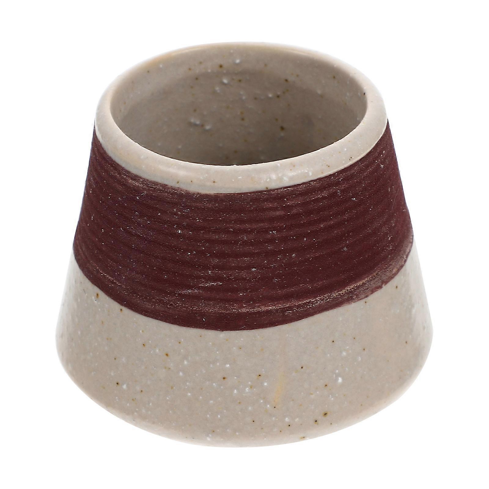 Small Ceramic Jar With Lid Matchstick Holder Design For Home Users 1Set