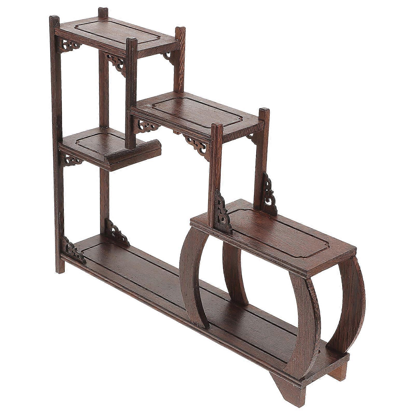 Dark Brown Plastic Antique Shelf for Home Use with Elegant Design and Structure 7.5 Inches