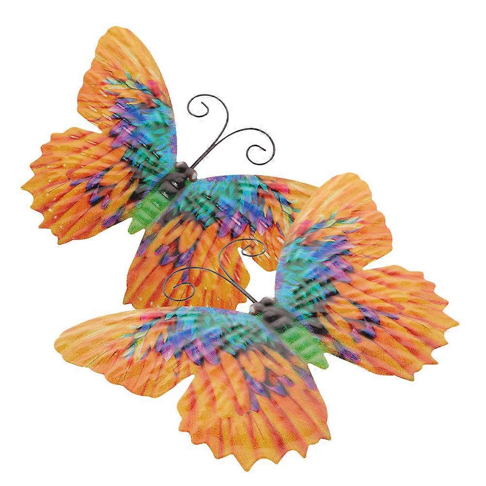 Wall Pendant 3D Butterfly Statue Wall Decoration Garden Decor 2Pcs