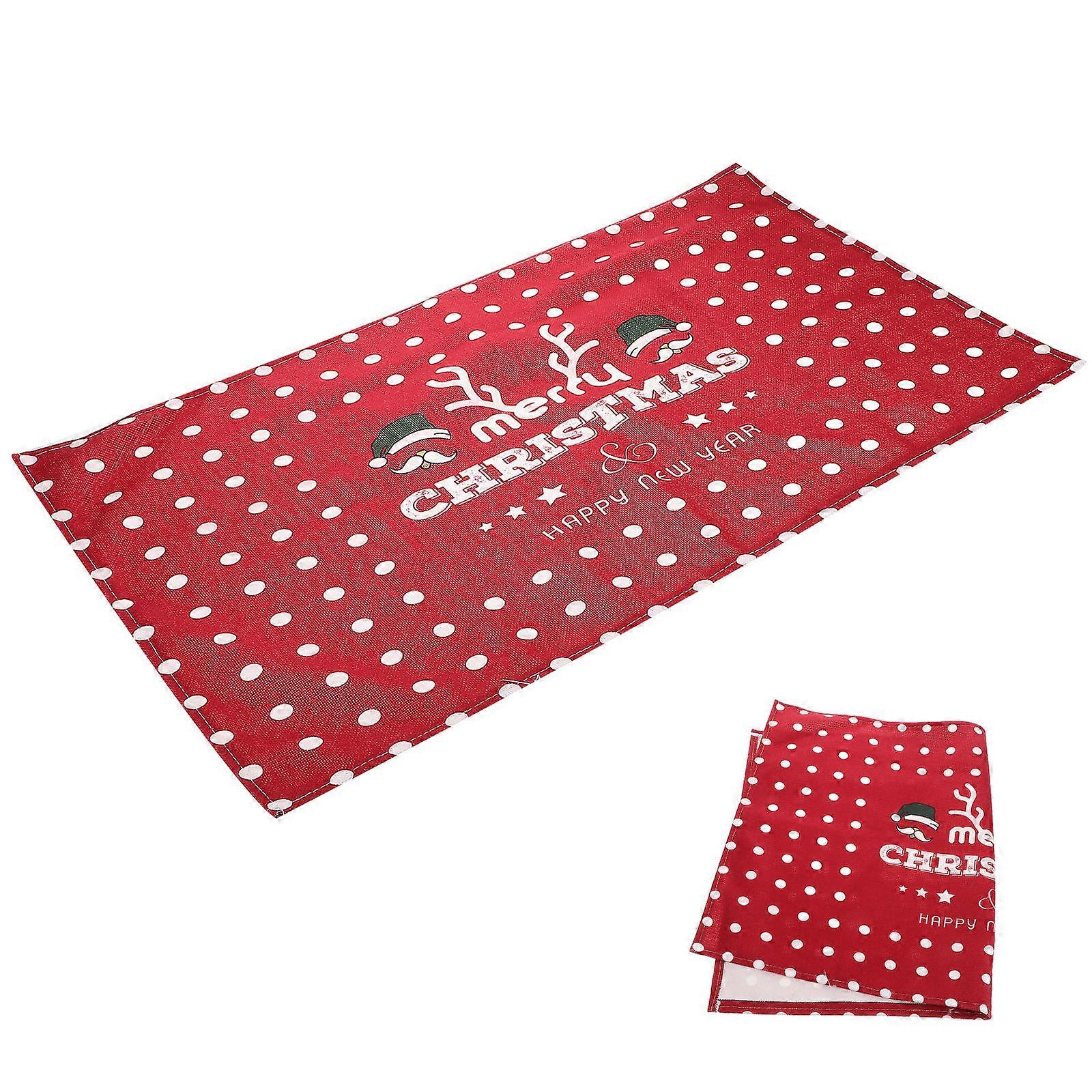 Here's a polished and engaging product description based on the title you provided:

 

**Festive Red Linen Blend Tablecloth – Create a Cozy
