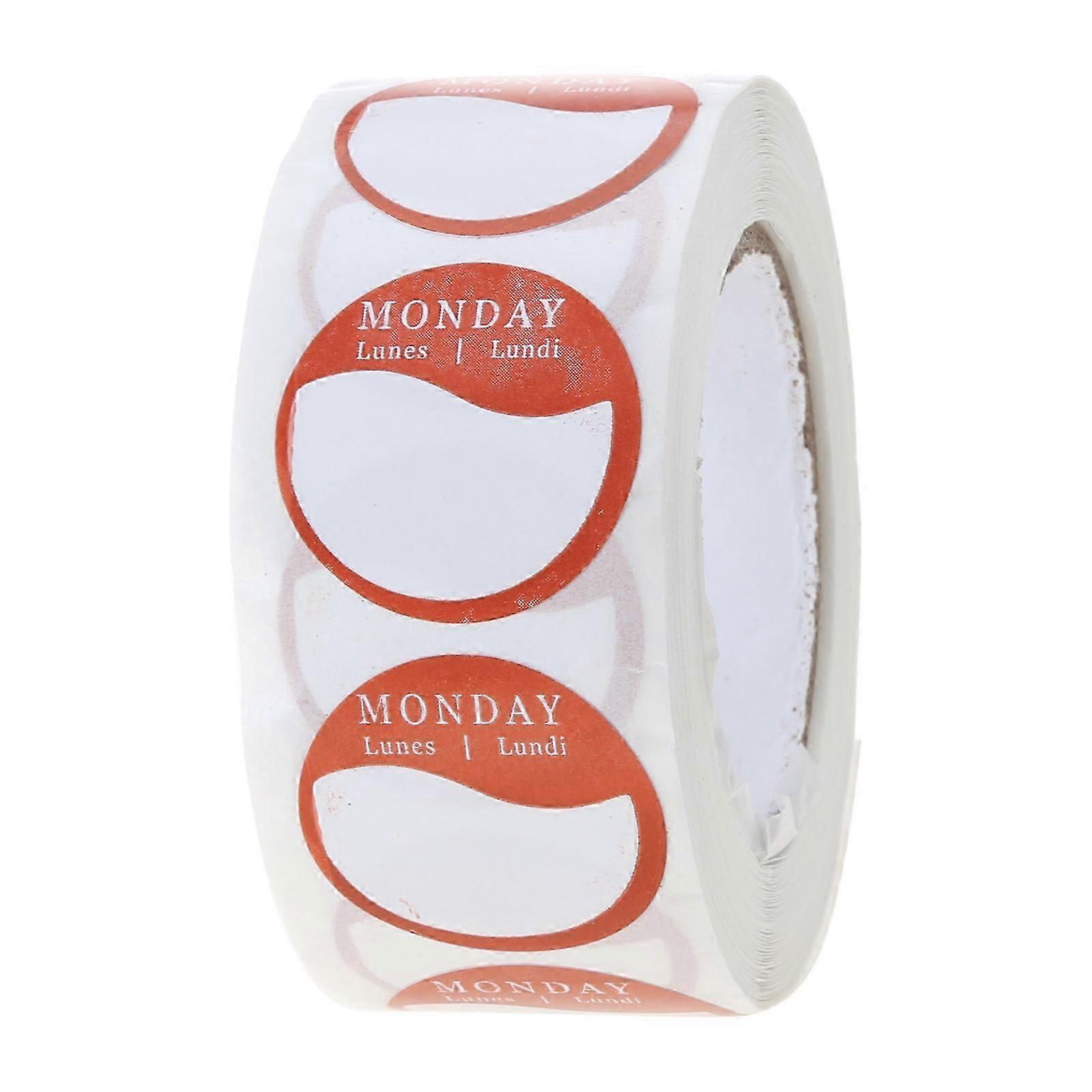 Weekly Self-Adhesive Stickers Day of The Week Labels 1 Inch Inventory Management Labels Round Stickers Monday to Sunday