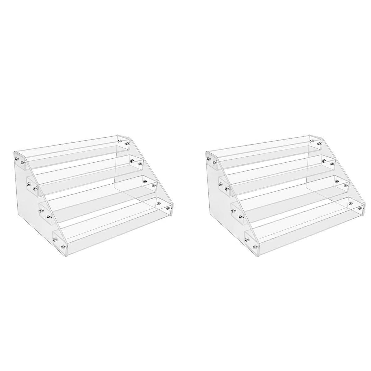 4Tier Clear Acrylic CD Holder Cascading CD Storage Rack,Display Rack