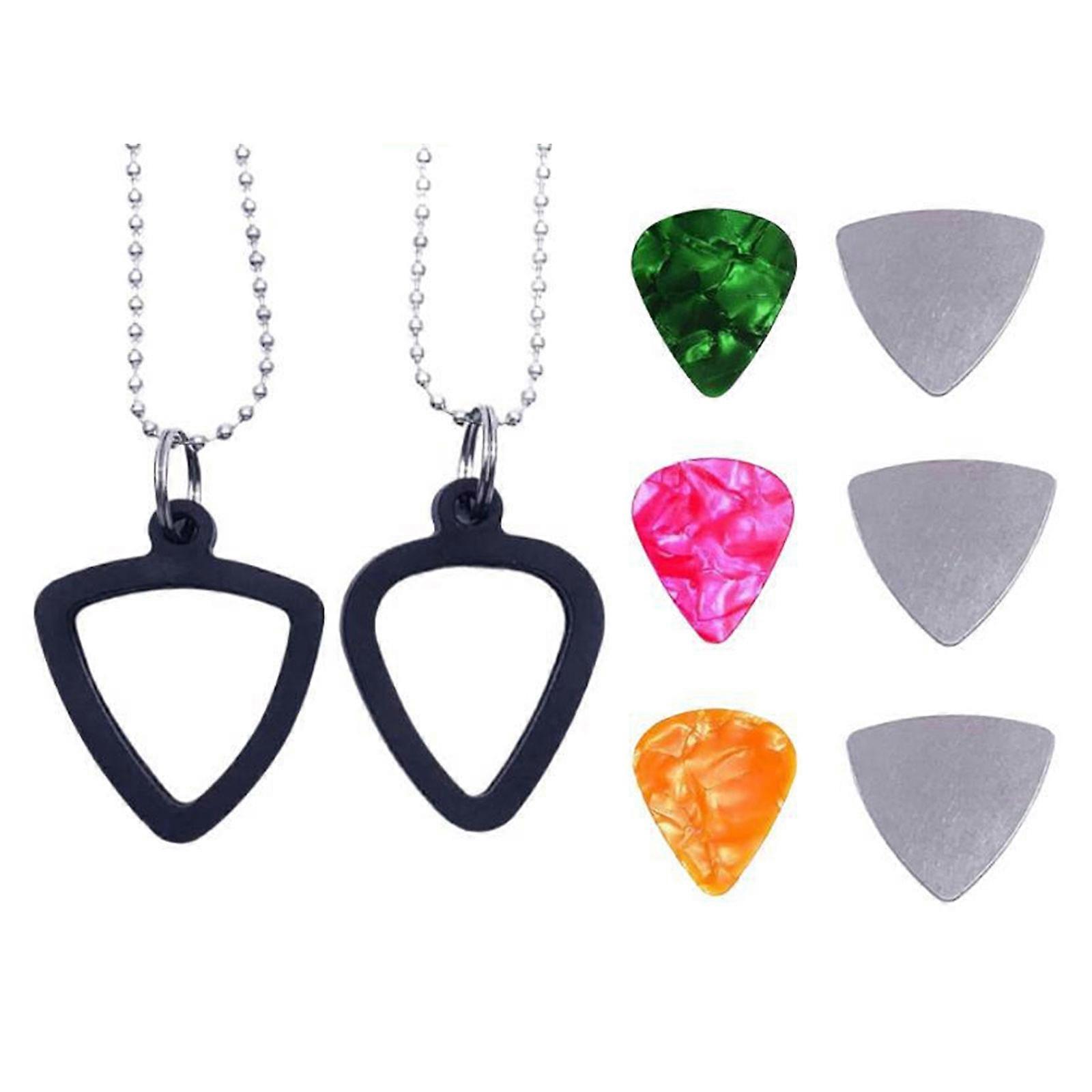 snygg gitarr plocka halsband justerbar protable gitarr plocka hängsmycke halsband för kvinnor män cosplay gåva