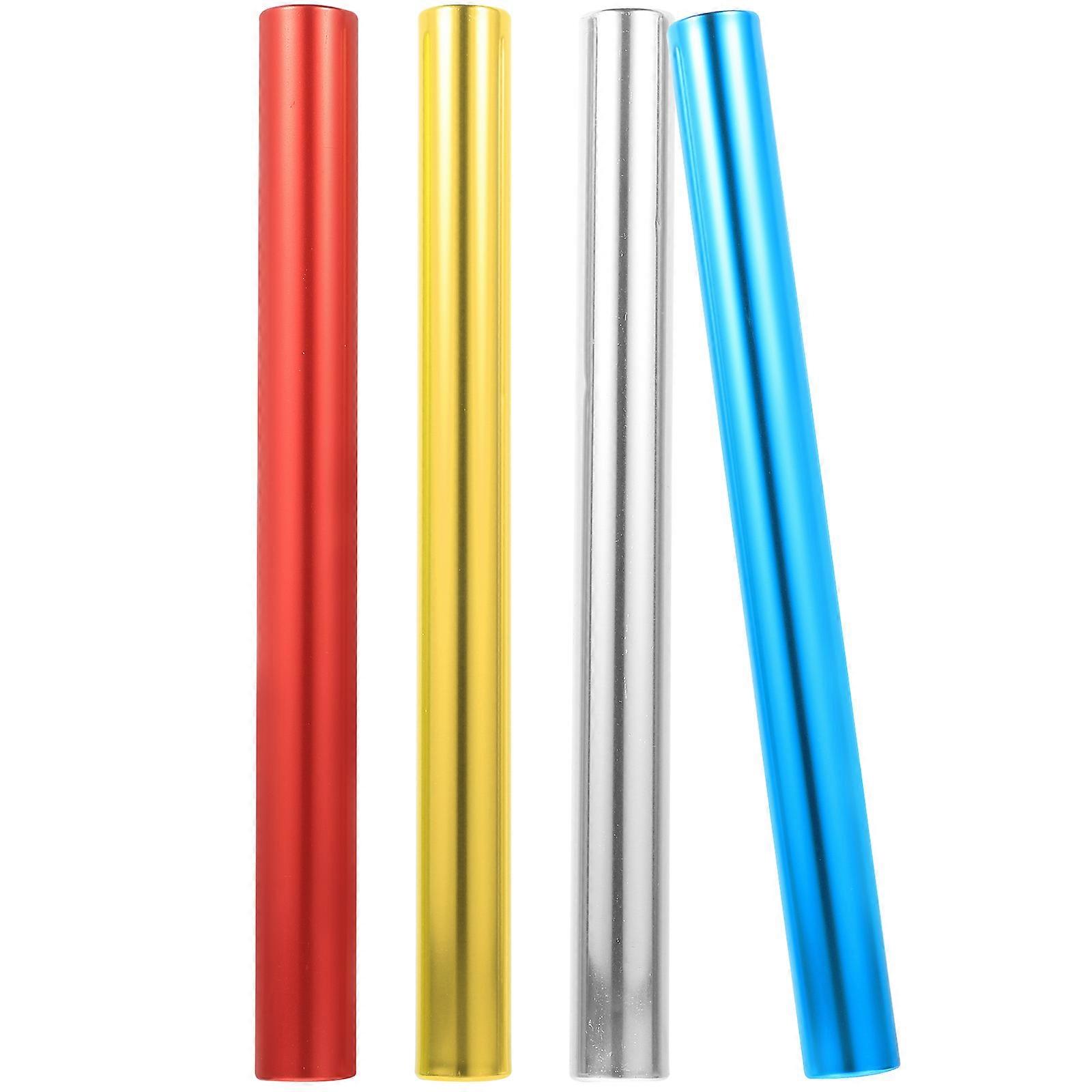 Durable Relay Sticks Professional Lightweight Running Sticks Red 4Pcs Sports Accessory