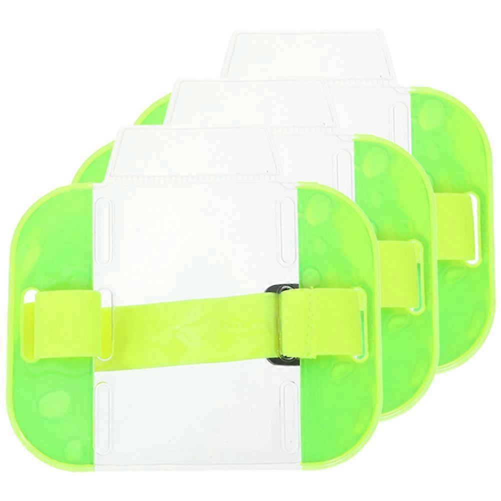 3pcs Adjustable Arm Badge Holders ID Card Sleeves Bright Color Portable Reusable for Storing ID Bus Work Cards