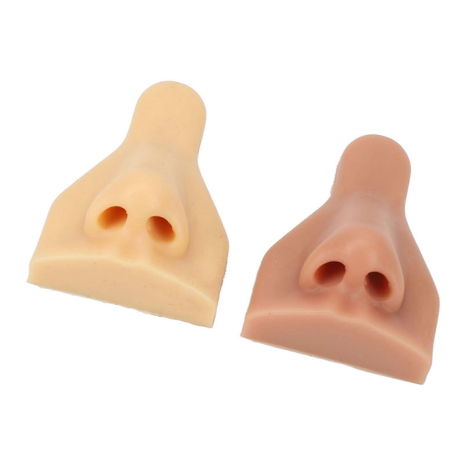 2pcs 3D Nose Model High Simulation Soft Silicone Nose Model for Practicing Suture Jewelry Display 