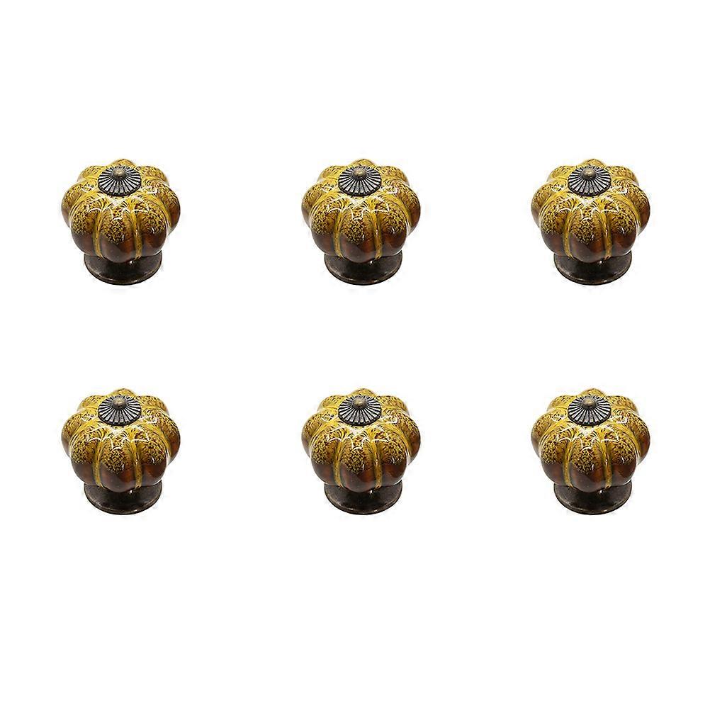 Cabinet Hardware Ceramic Knobs For Storage Organization Square Shape 6Pcs