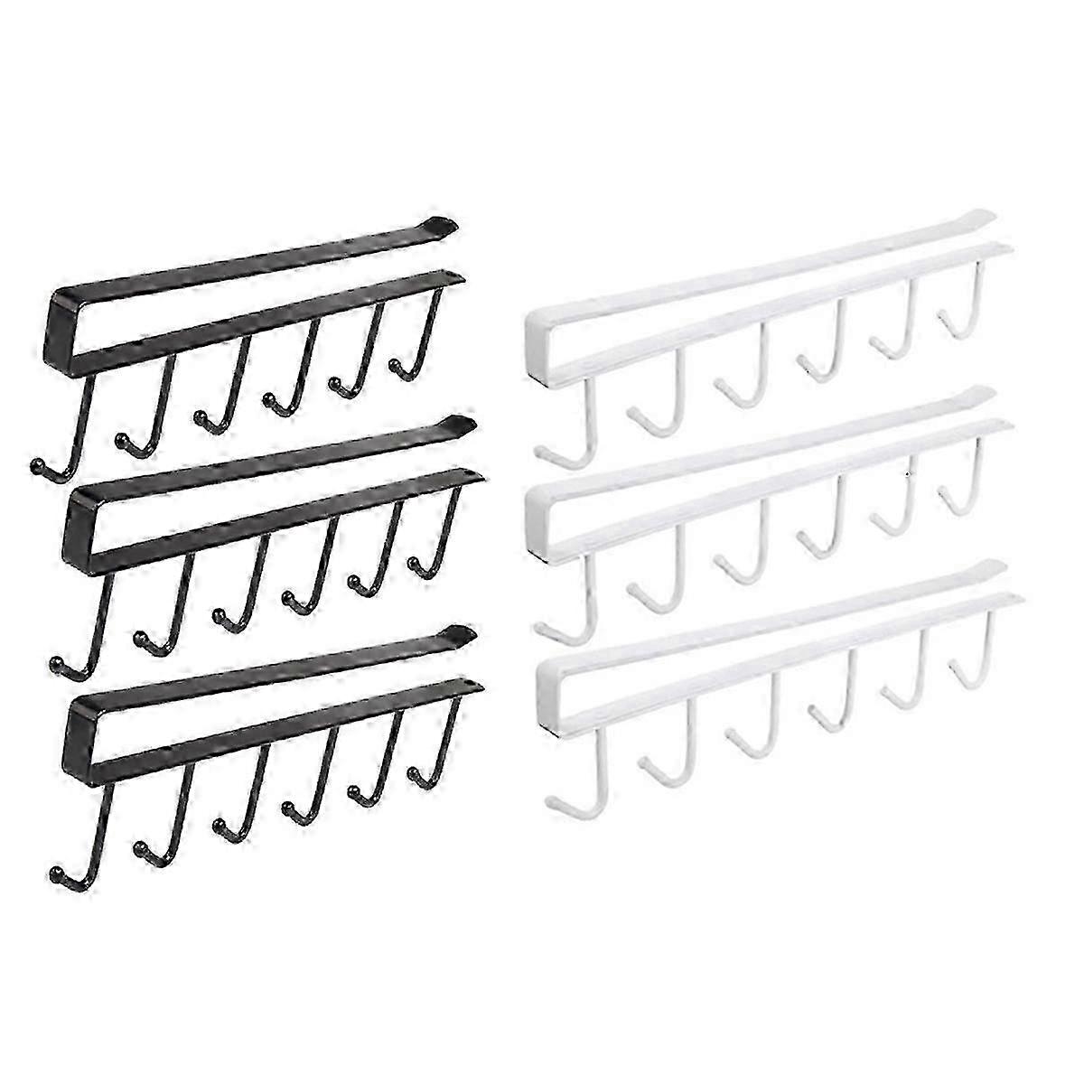 Shelf Cup Holder Cup Hook, Under Cabinet Storage Rack Space Saving Coffee Cup Holder--