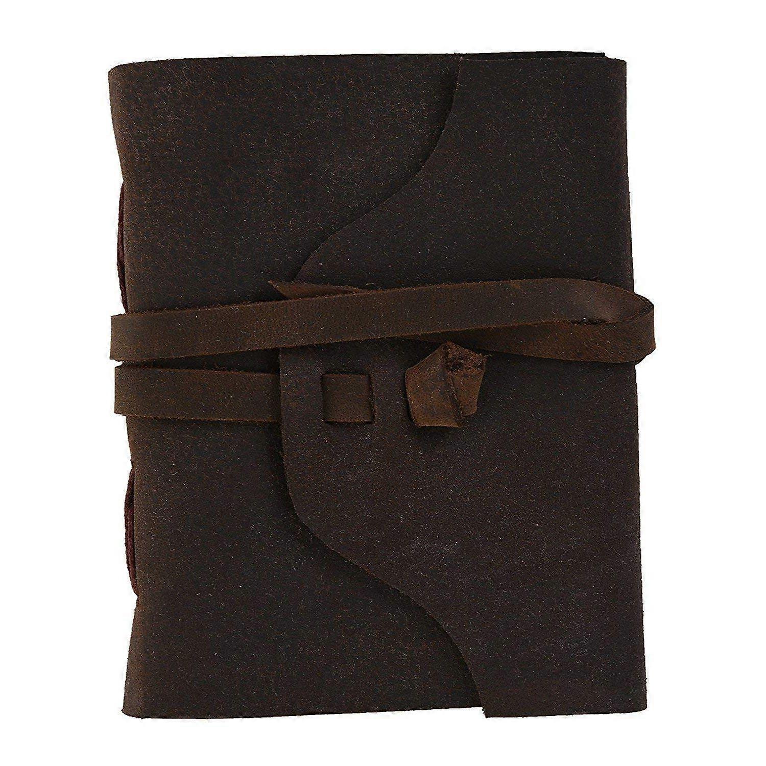 Χειροποίητο Belt Lock Notebook Journal Leather Diary Brown 5x7 ίντσα (200 σελίδες-120 GSM)