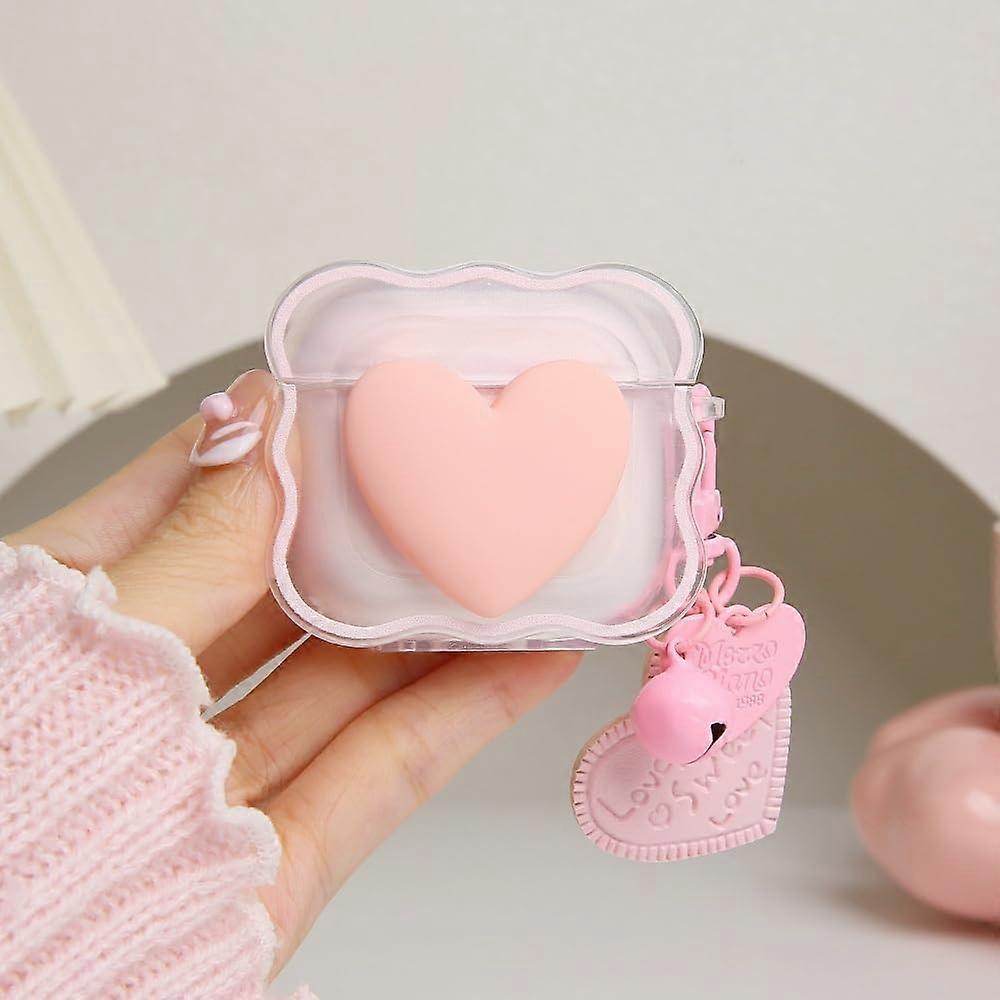 AirPods 4th generation 2024 protective case, cute heart-shaped waves