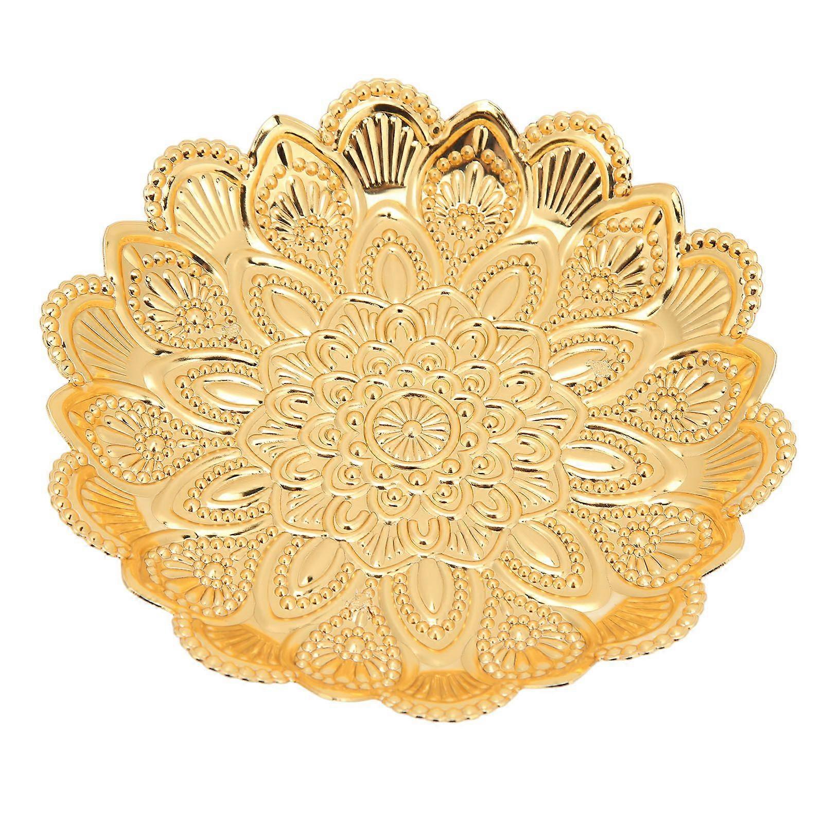 2025 Latest Model  Gold Fruit Bowl Retro Electroplating Pattern Smoother