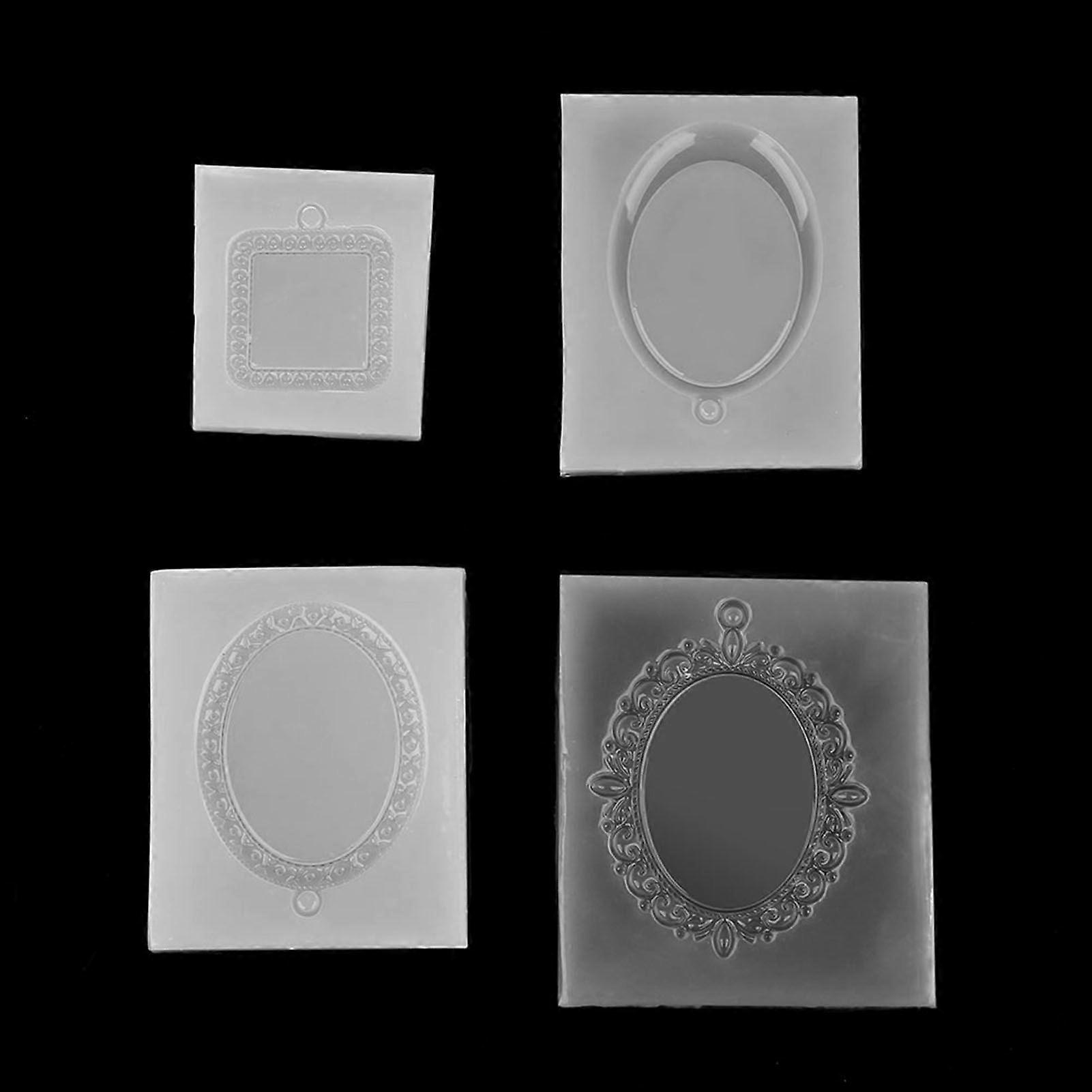2025 Seneste model 4stk silikoneforme Epoxyharpiks DIY Form Oval SquareShape