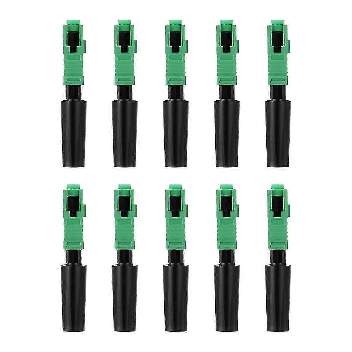 10pcs Ftth Embedded Quick Connector SC/ Green Plastic Fiber Optic Connector Edition 0718