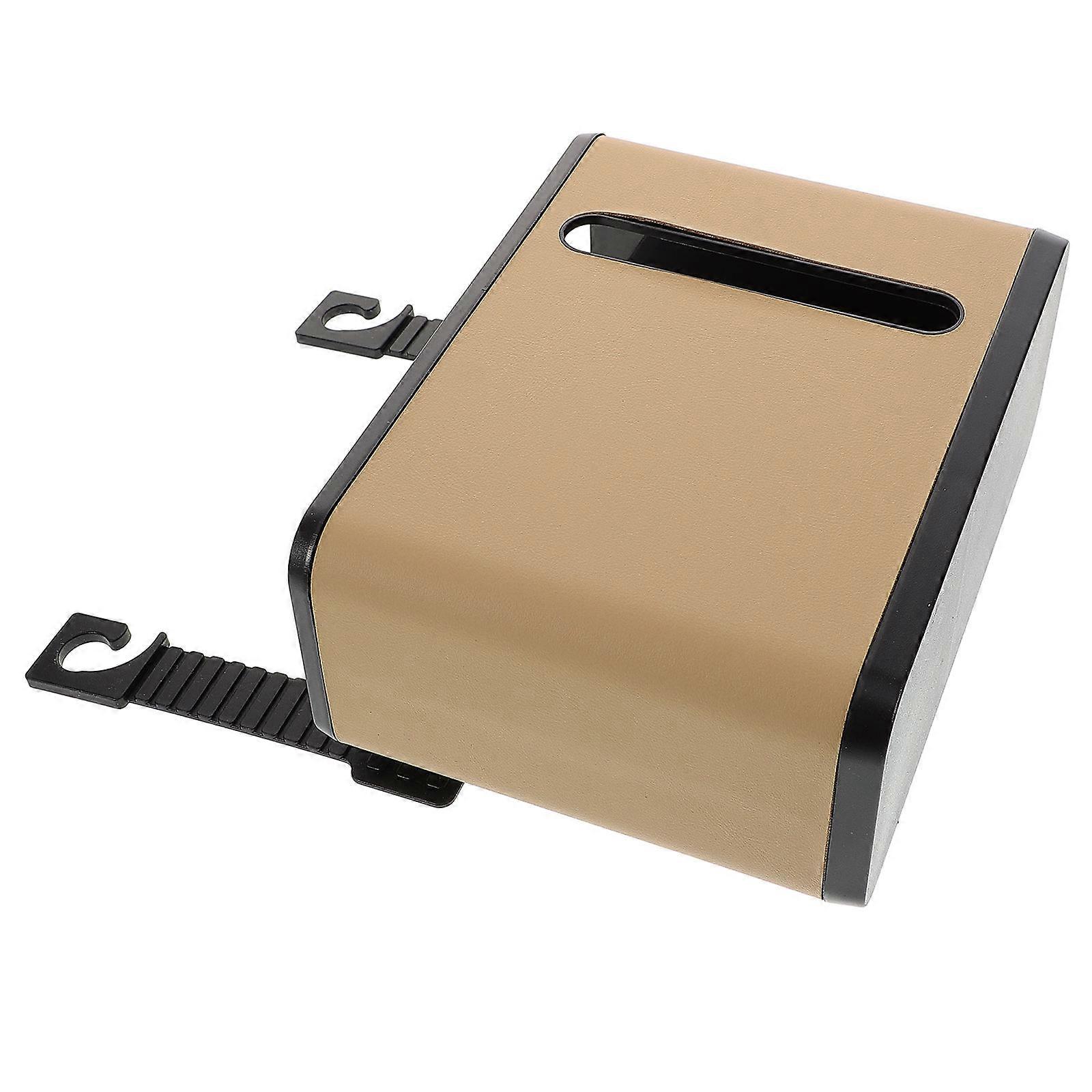 Car Seat Back Organizer with Tissue Holder and Trash Bin, Durable PU Material, Interior Storage for Rear Seats