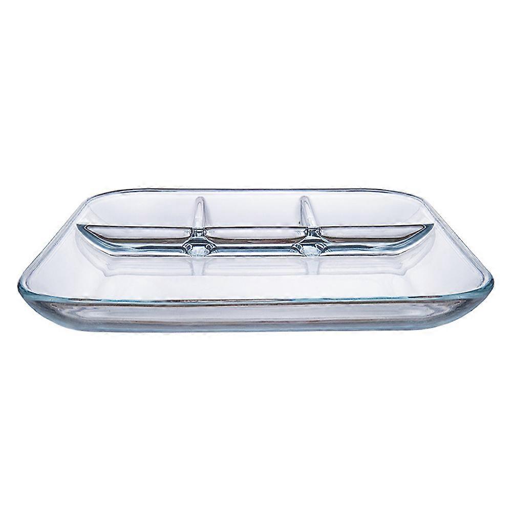 1Pc Dumpling Grid Plate with Vinegar Dish Creative Serving Plate Transparent