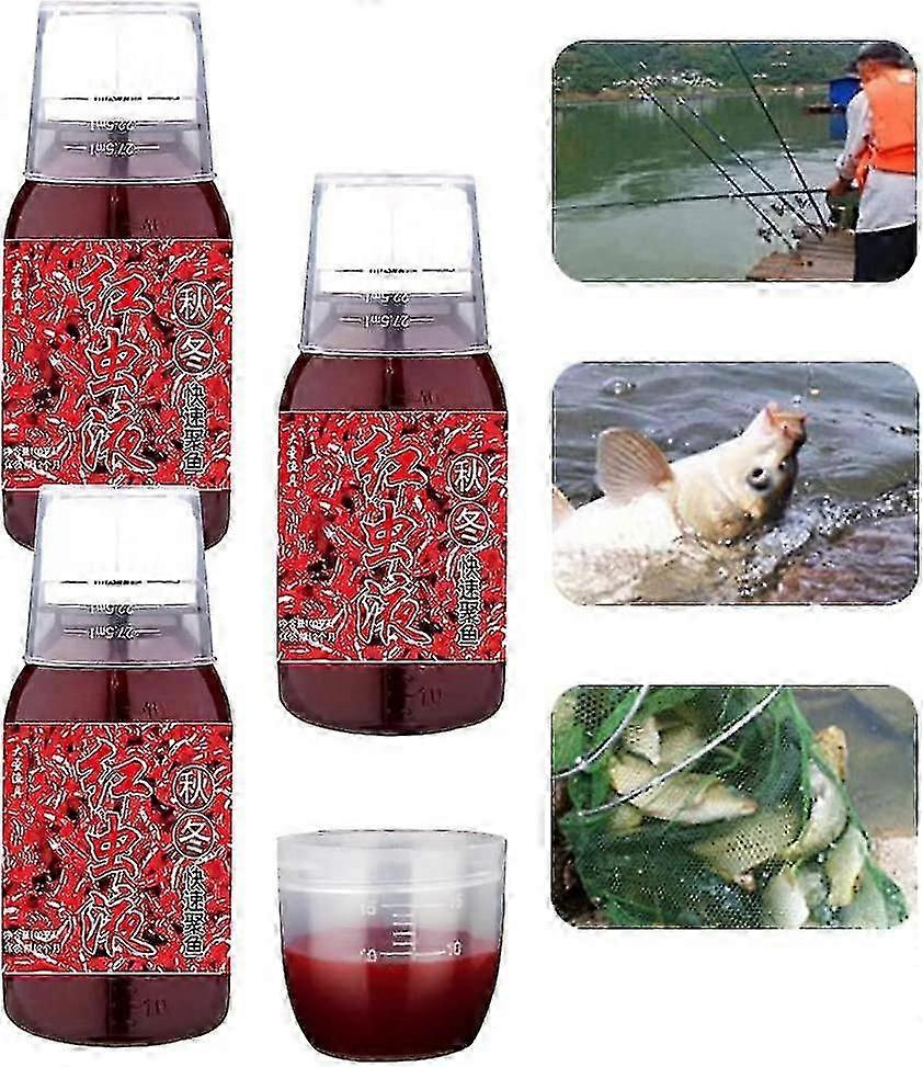 Roter Wurm flüssiger Köder, Fischduftköder Fischzusatz, konzentrierte Angelköderköder, sicherer effektiver Fischköder Lockstoffverstärker 100ml