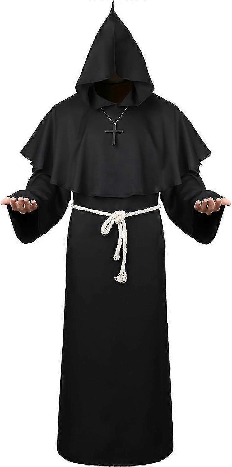 חלוק נזיר תחפושת כומר חלוק נזיר תחפושת מימי הביניים כומר תחפושות ליל כל הקדושים לגברים