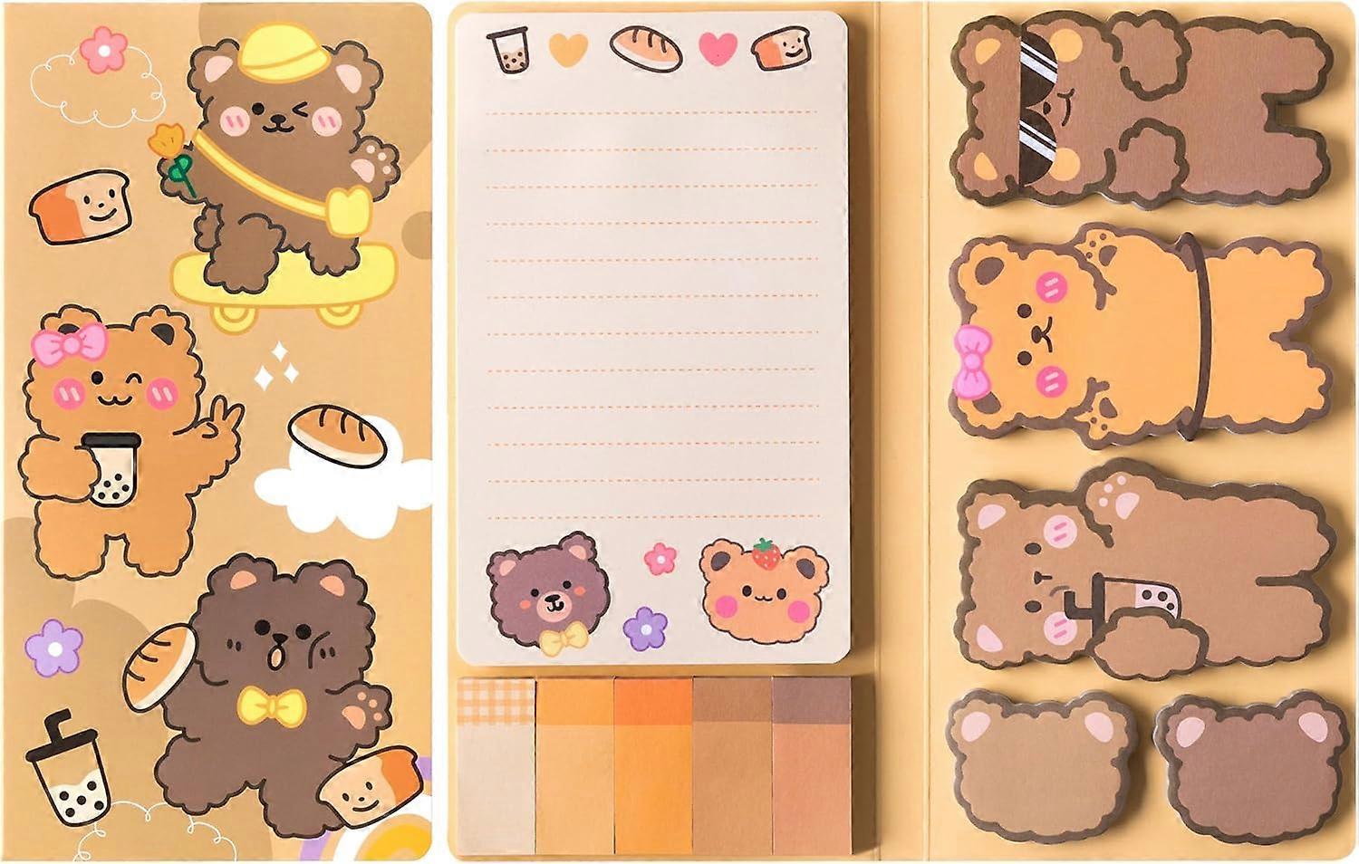 Sticky Notes Set   Cartoon Theme Cute Self Stick Notes Pad Gift, Self Adhesive Writing Memo Pages Sticky(Bear)