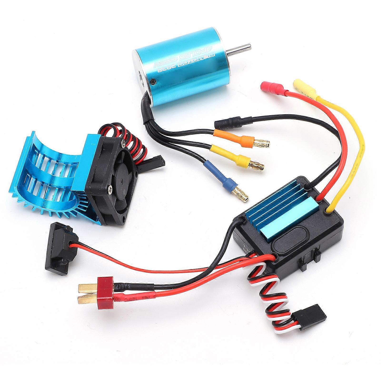 2838 4500KV 4P Sensorless Brushless Motor with 35A ESC Heat Sink Combo Set for 1/14 1/16 1/18 RC Car