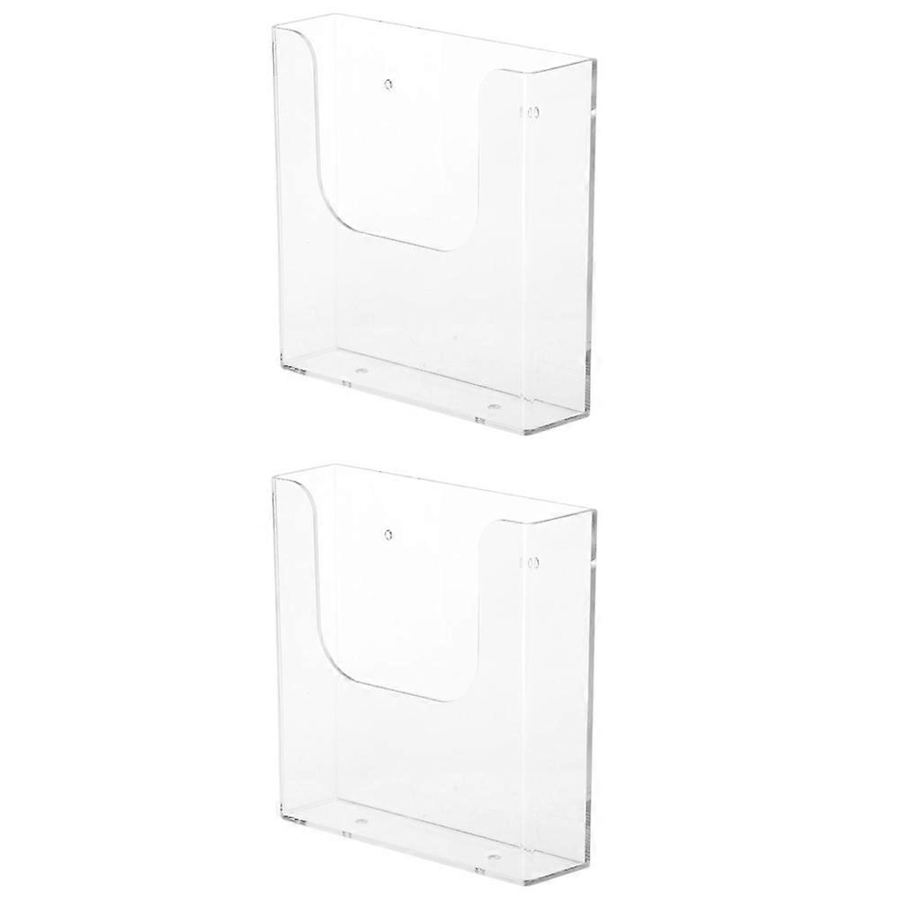 Wall Mounted Document Organizer Transparent File Holder for Office Storage Brochures Magazines Reports