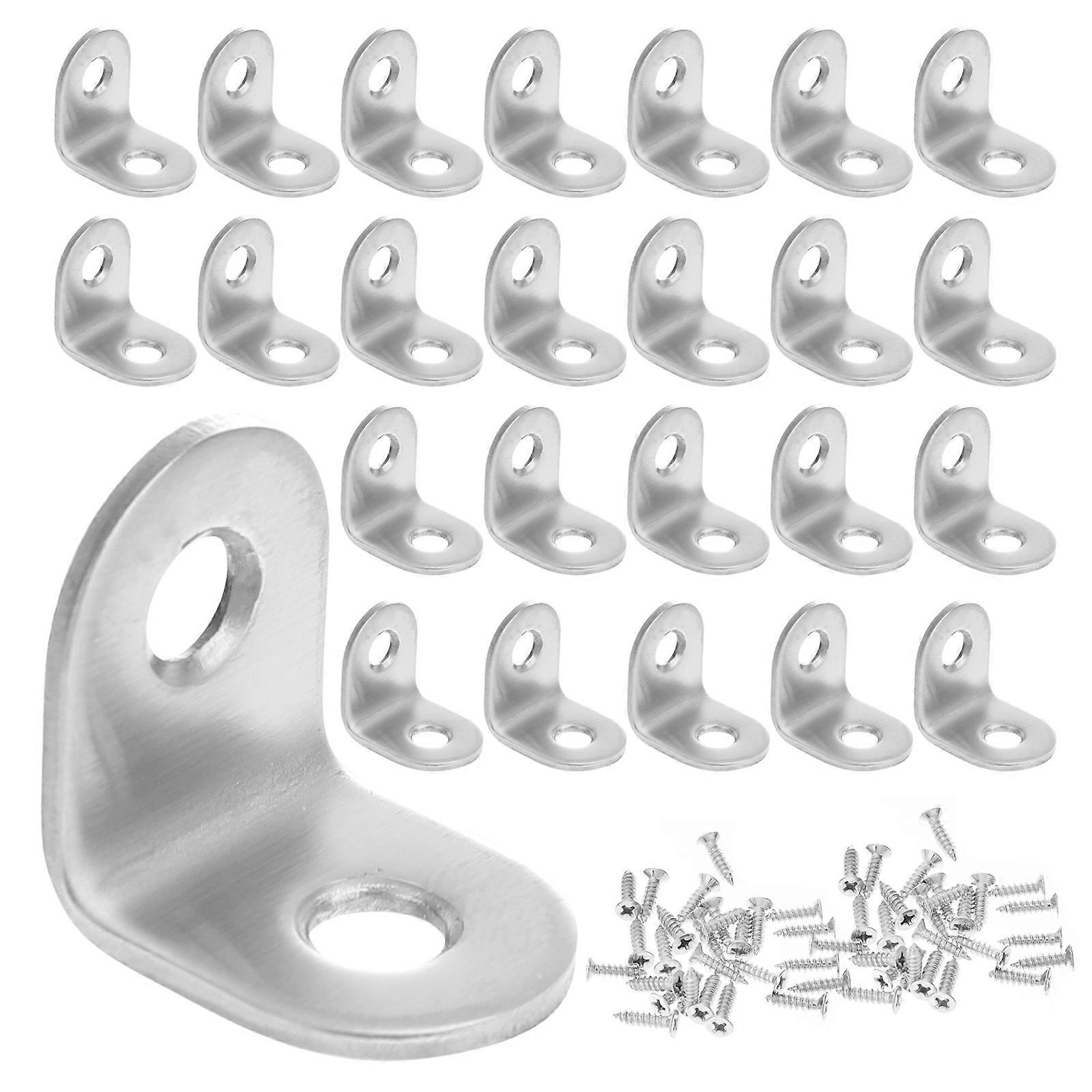 Heavy Duty Stainless Steel Corner Angle Brackets 40 Sets for Furniture Fixing with Screws for Secure Installation and Support