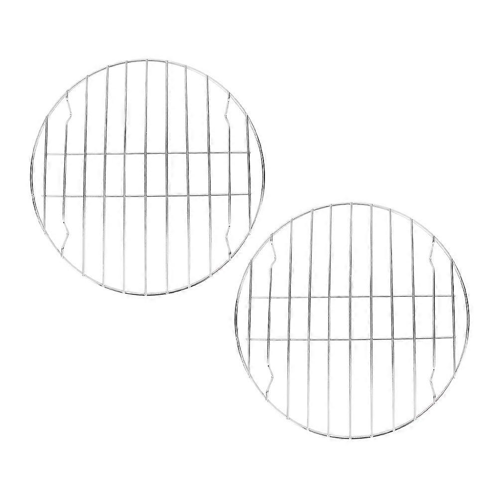Support de barbecue en acier inoxydable, grilles de cuisson pour barbecue en extérieur, pique-nique, réunion de famille, forme ronde, design simple, lot de 2
