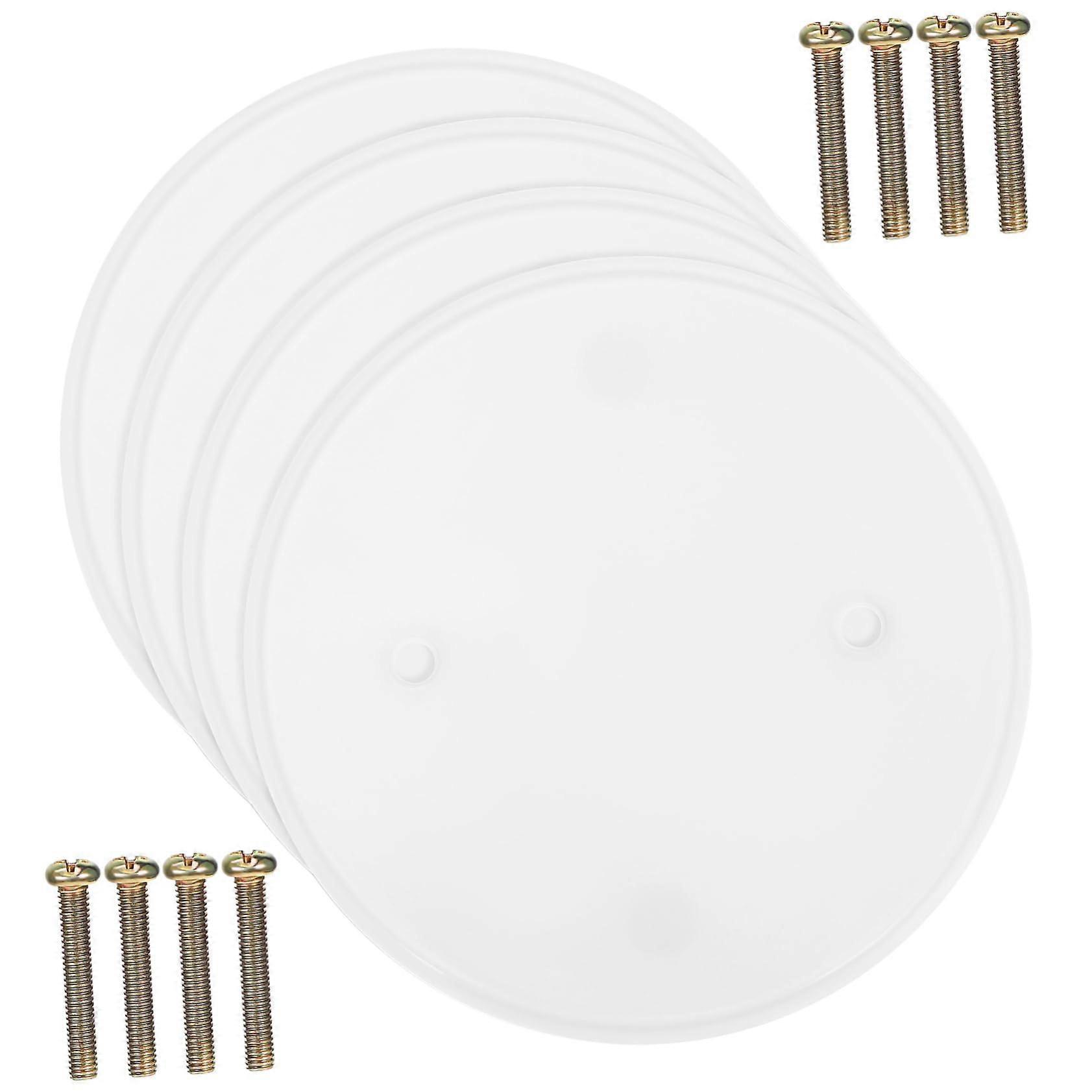 Ceiling Blind Panels Pack Of 4 Round Cover Plates - Plastic, Easy Install, Improves Ceiling Look, For Home And Office